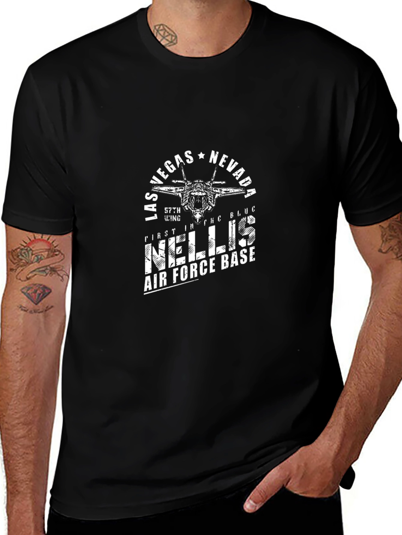 Las Vegas Nevada Fighter Jet Graphic Tee
