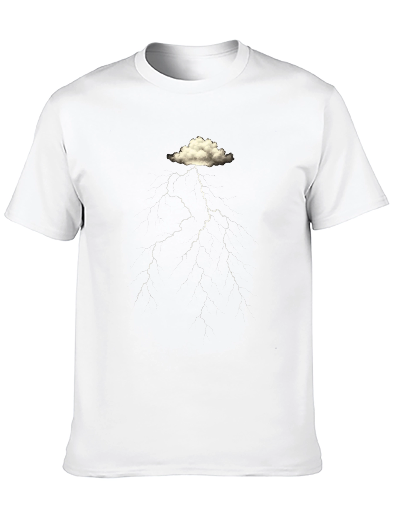 Cloud Lightning Graphic Black T-Shirt
