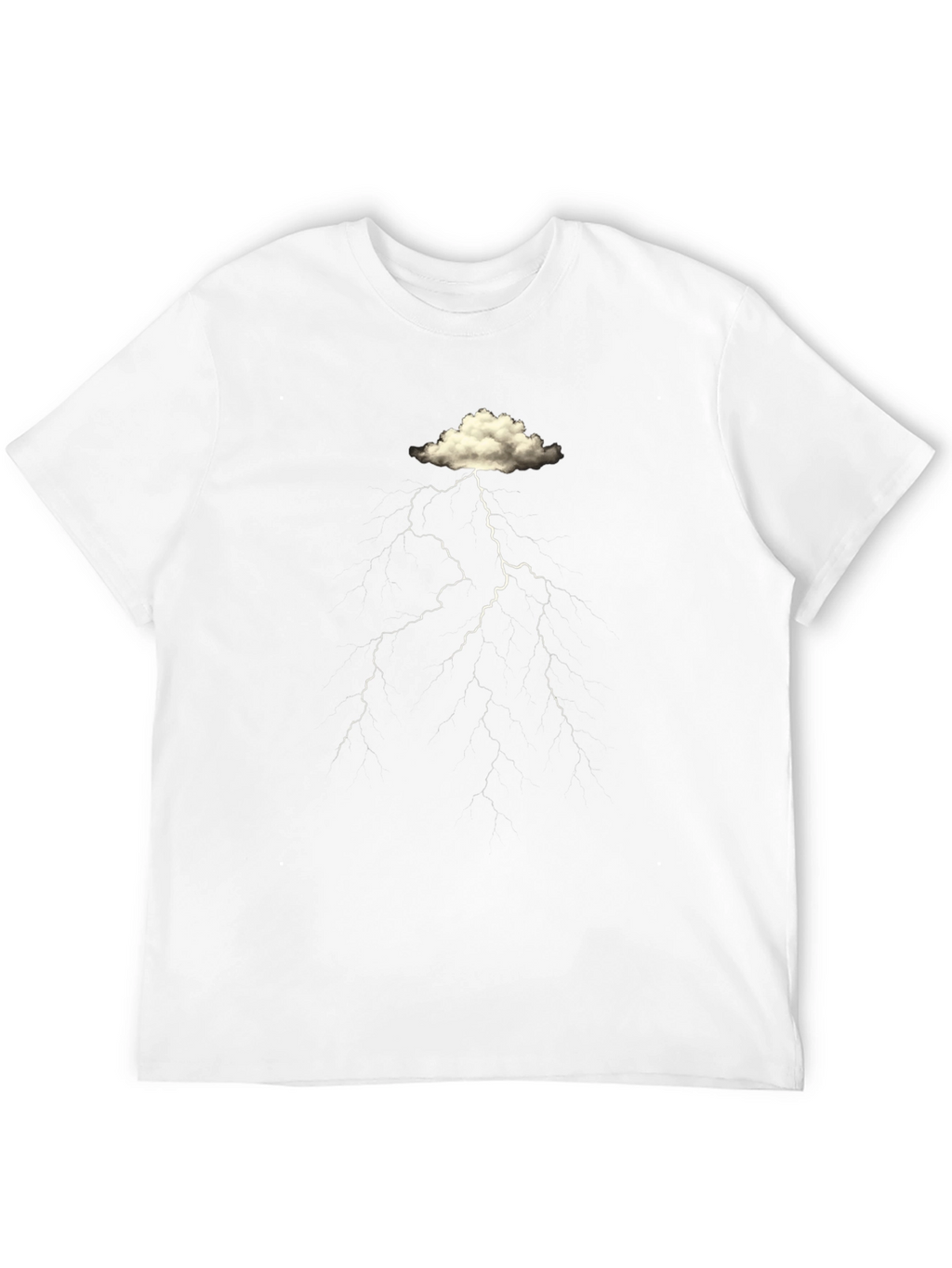 Cloud Lightning Graphic Black T-Shirt