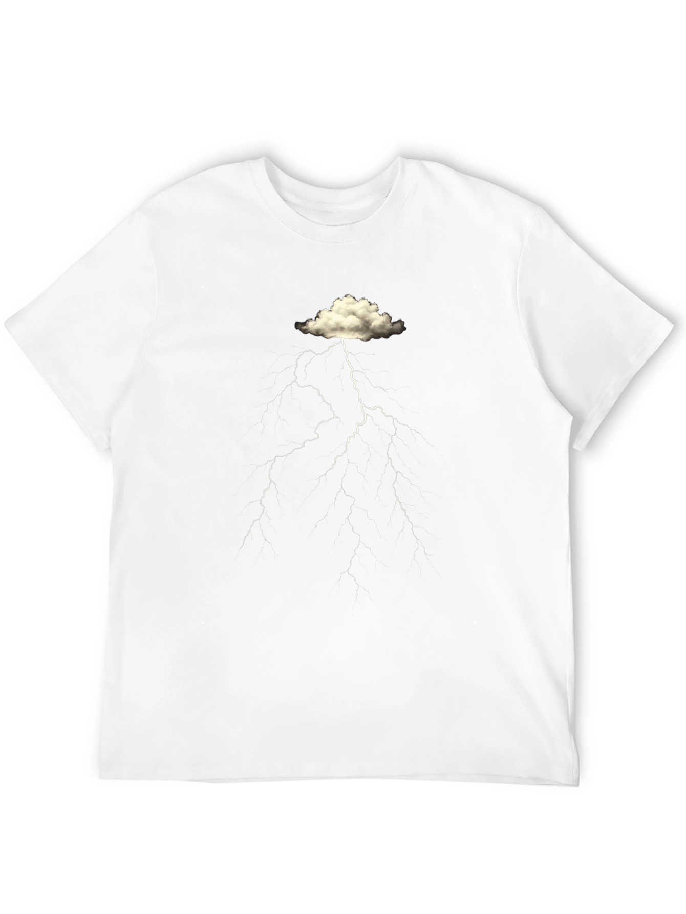 Cloud Lightning Graphic Black T-Shirt