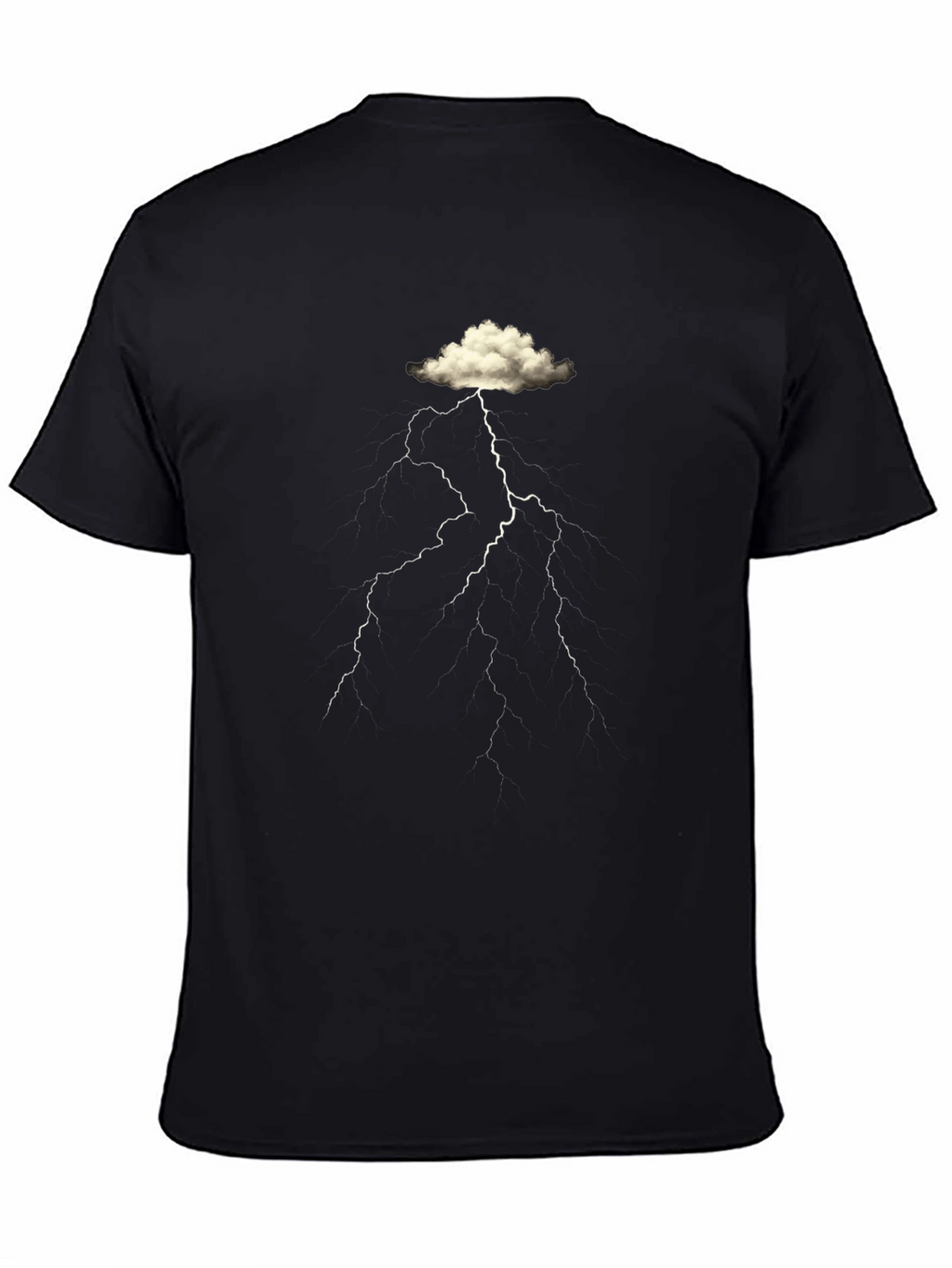 Cloud Lightning Graphic Black T-Shirt