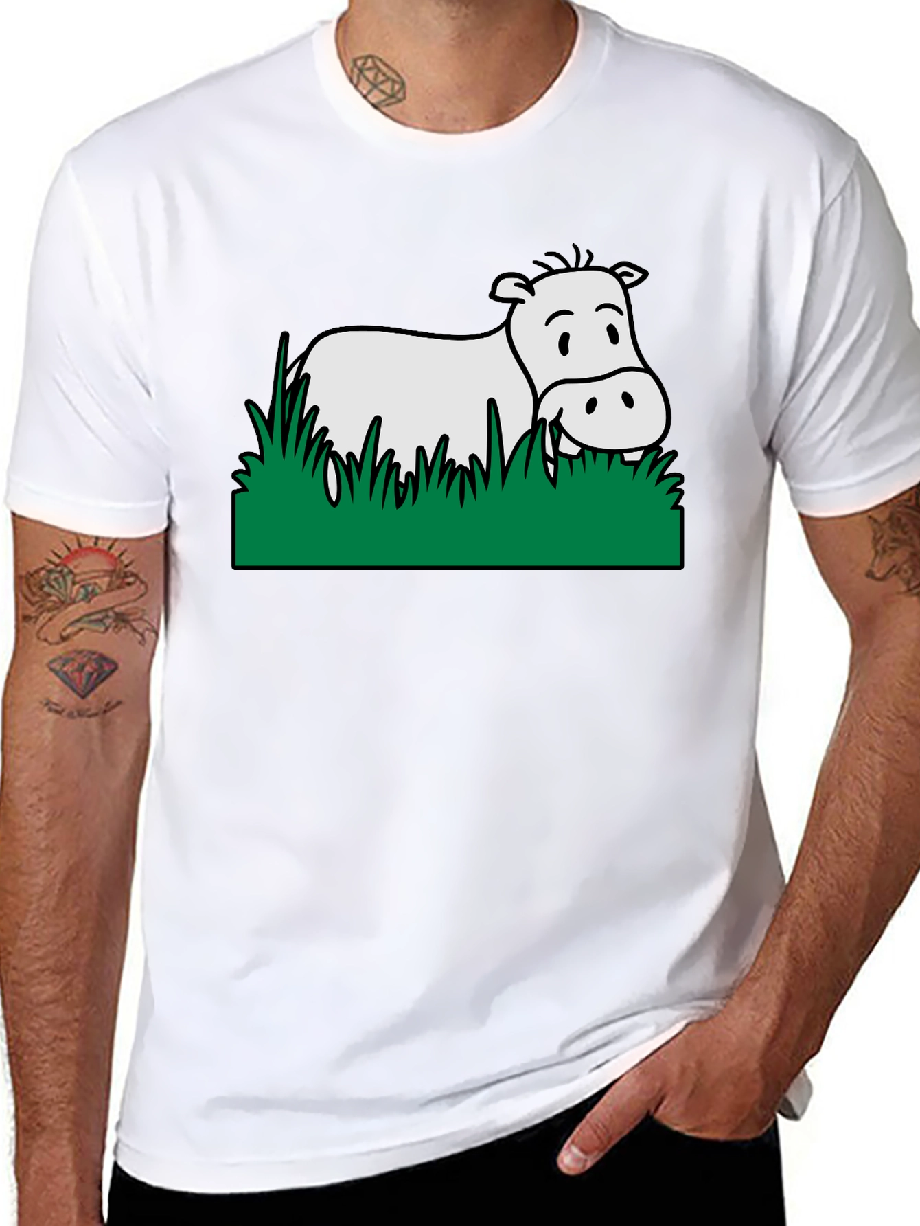 Hippo in Grass Graphic Tee