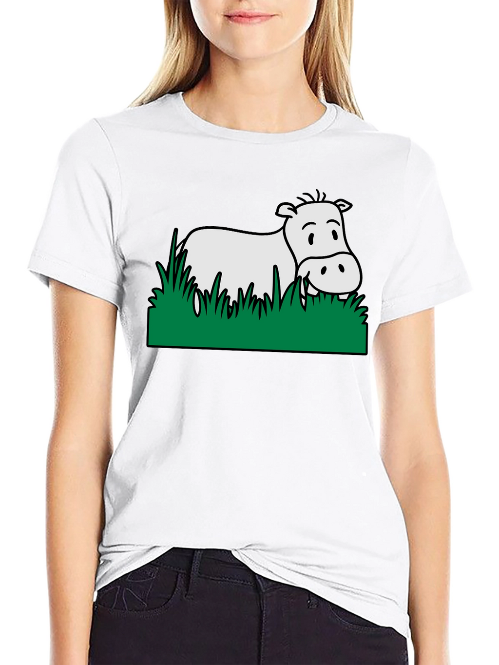 Hippo in Grass Graphic Tee