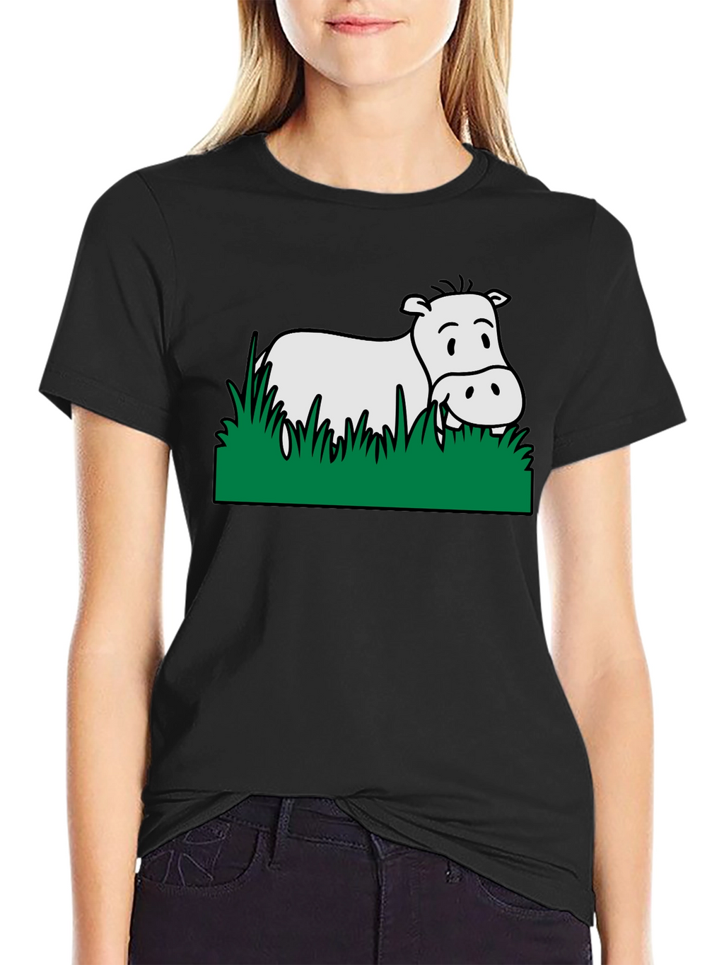 Hippo in Grass Graphic Tee