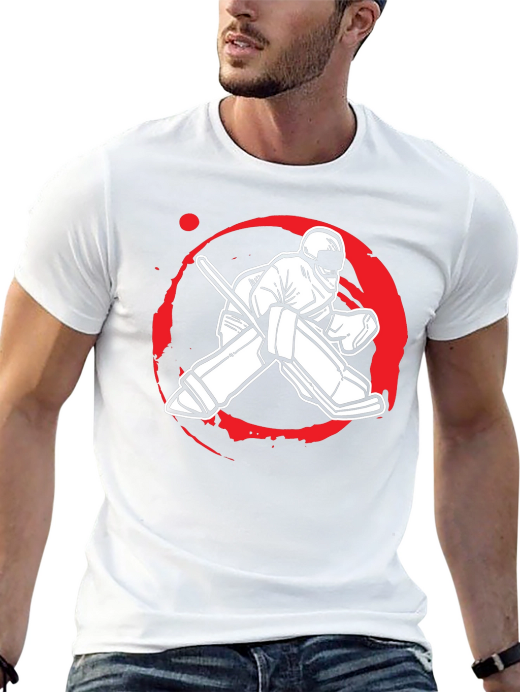 Hockey Goalie Graphic Tee - Black