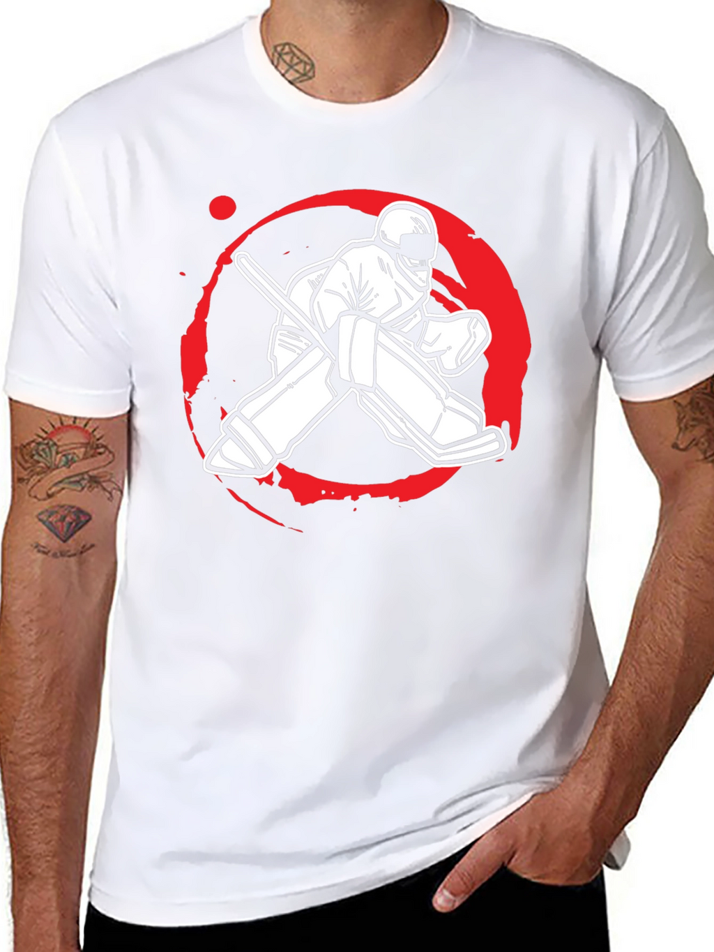 Hockey Goalie Graphic Tee - Black