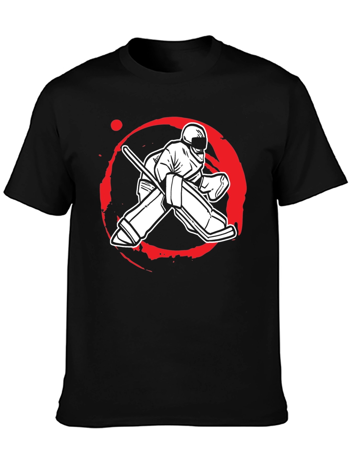 Hockey Goalie Graphic Tee - Black