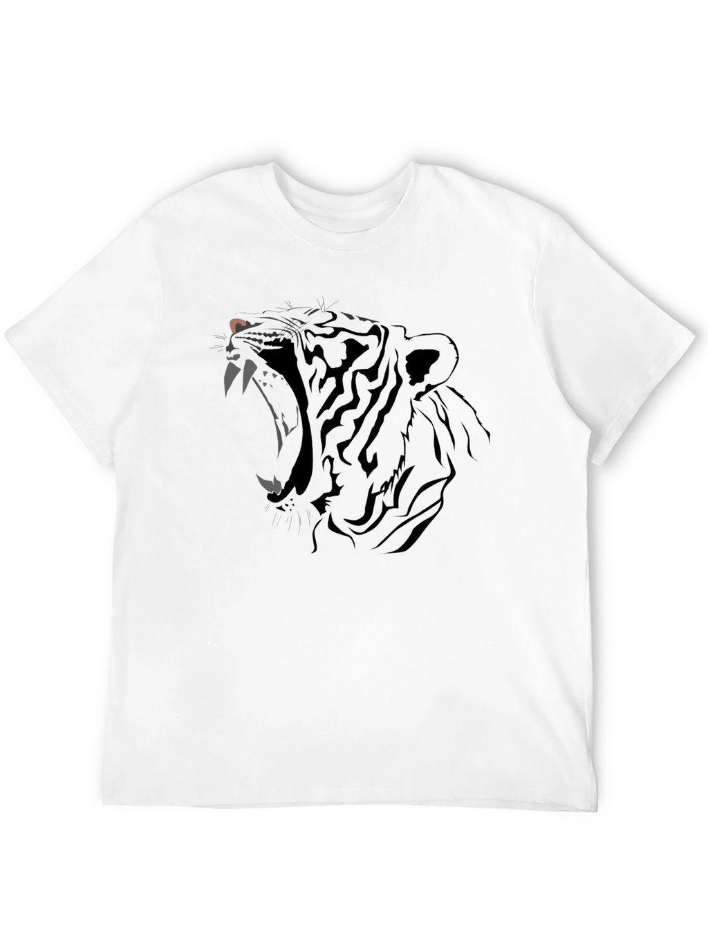 Mens Black Graphic Tee - Roaring Tiger Design