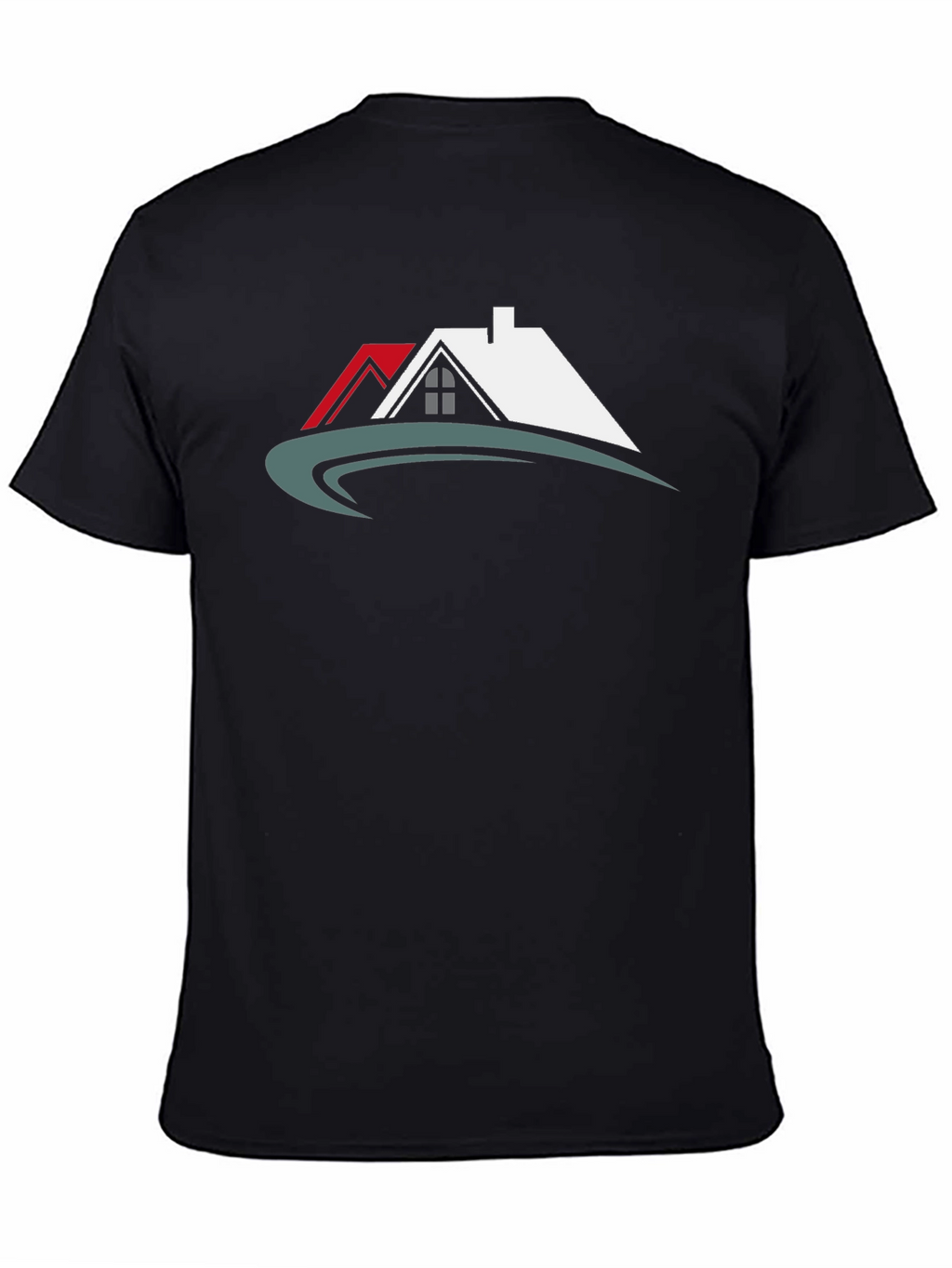 Black T-Shirt with House Graphic