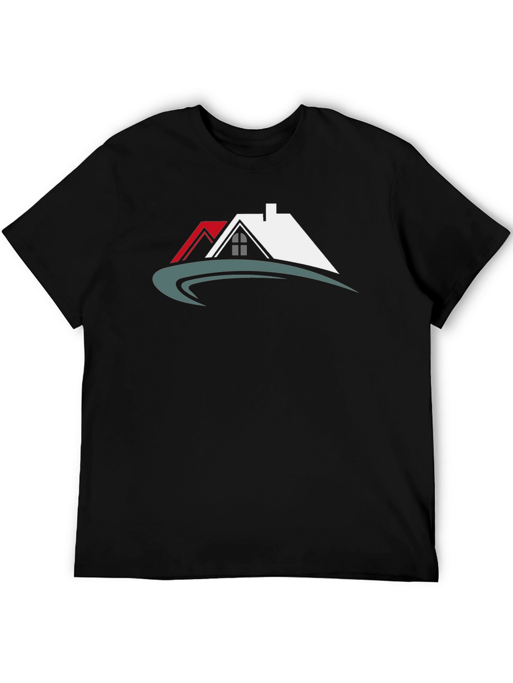 Black T-Shirt with House Graphic