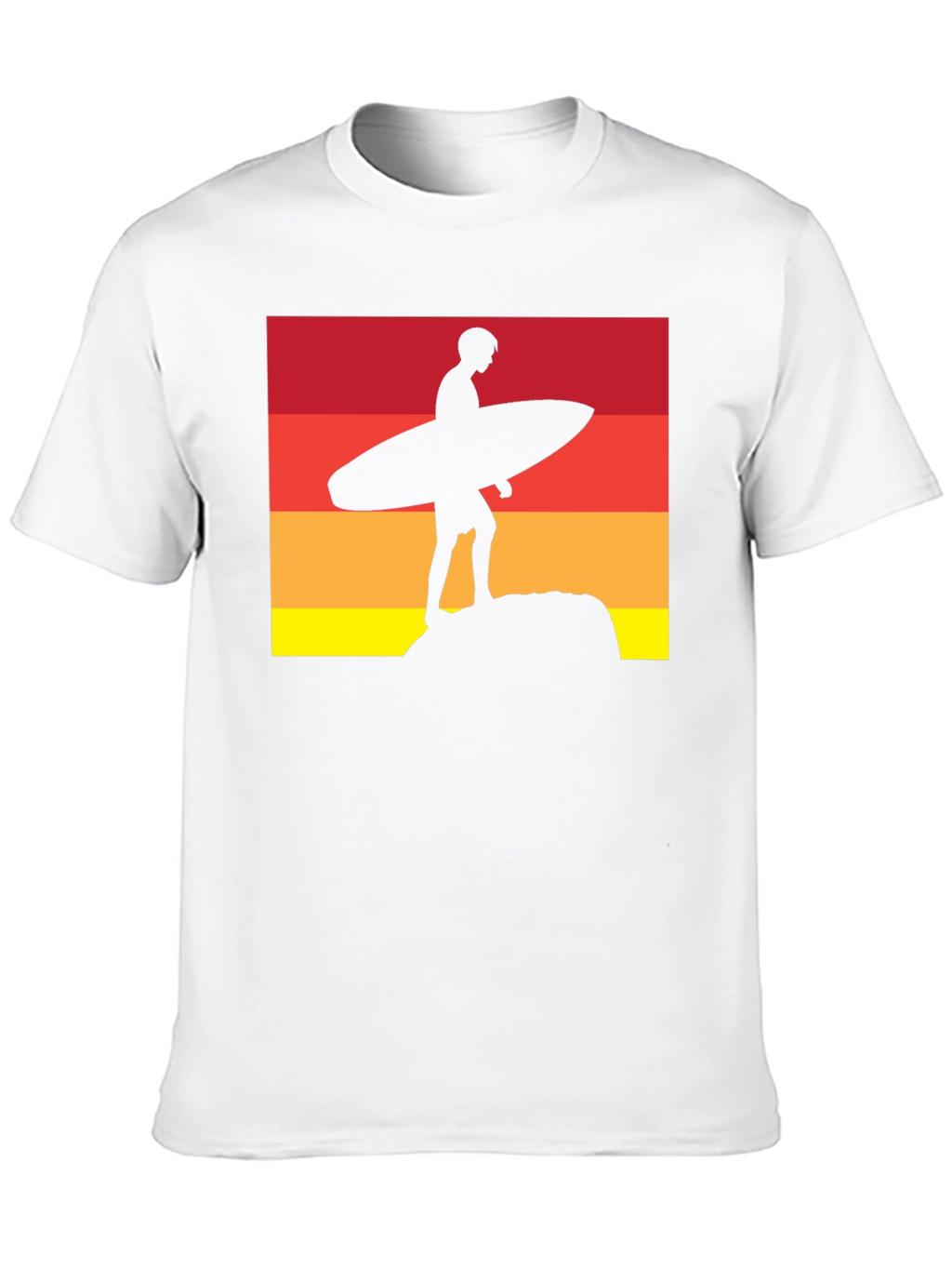 Sunset Surfer Graphic Tee - Black Cotton T-Shirt