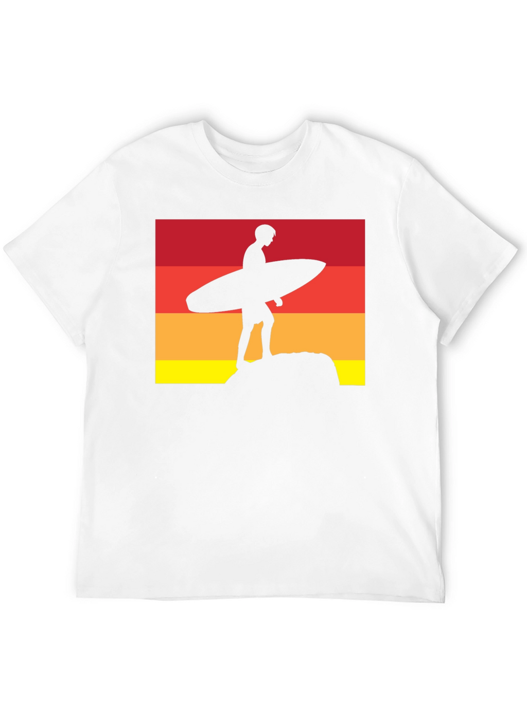 Sunset Surfer Graphic Tee - Black Cotton T-Shirt
