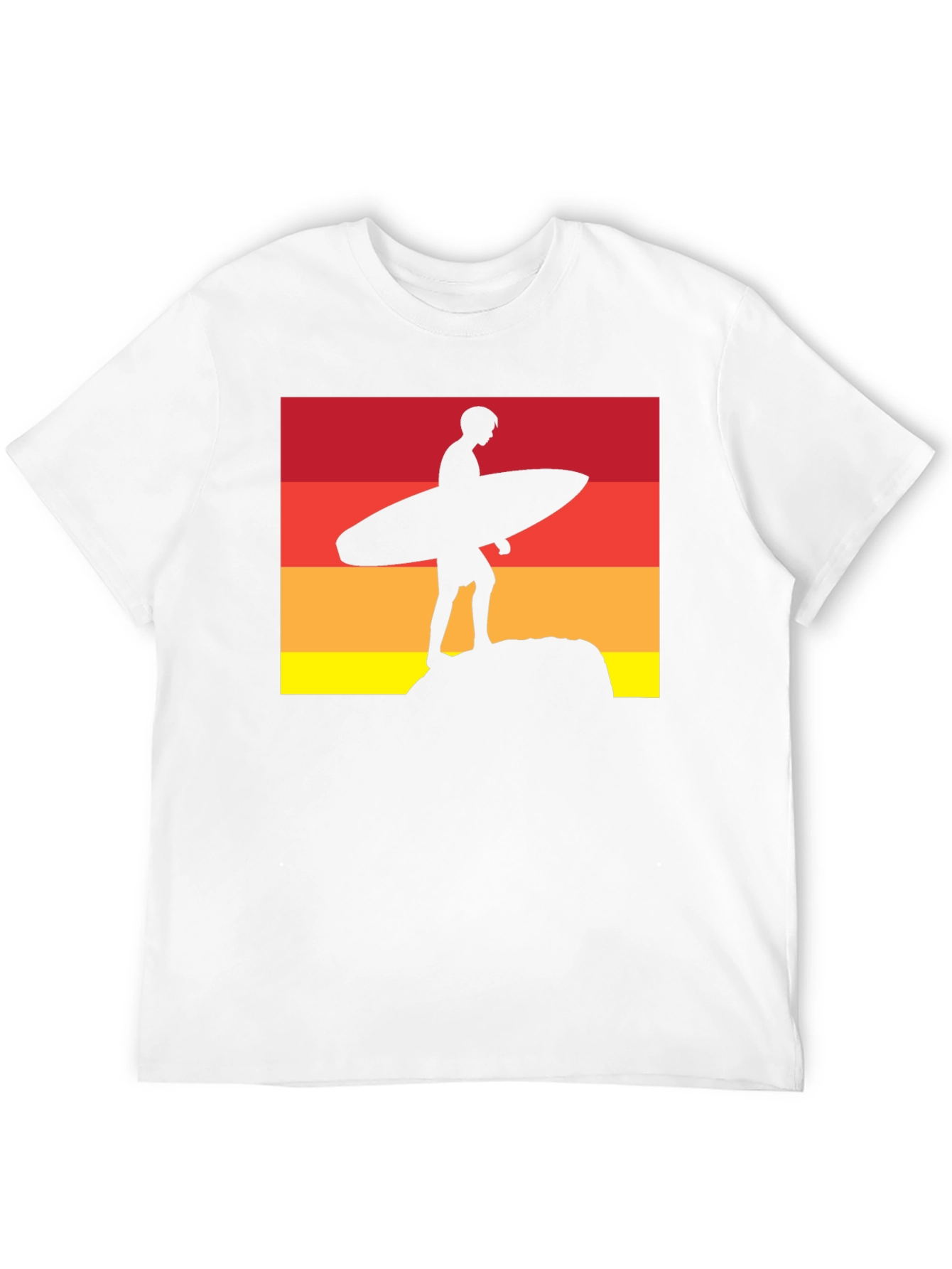 Sunset Surfer Graphic Tee - Black Cotton T-Shirt