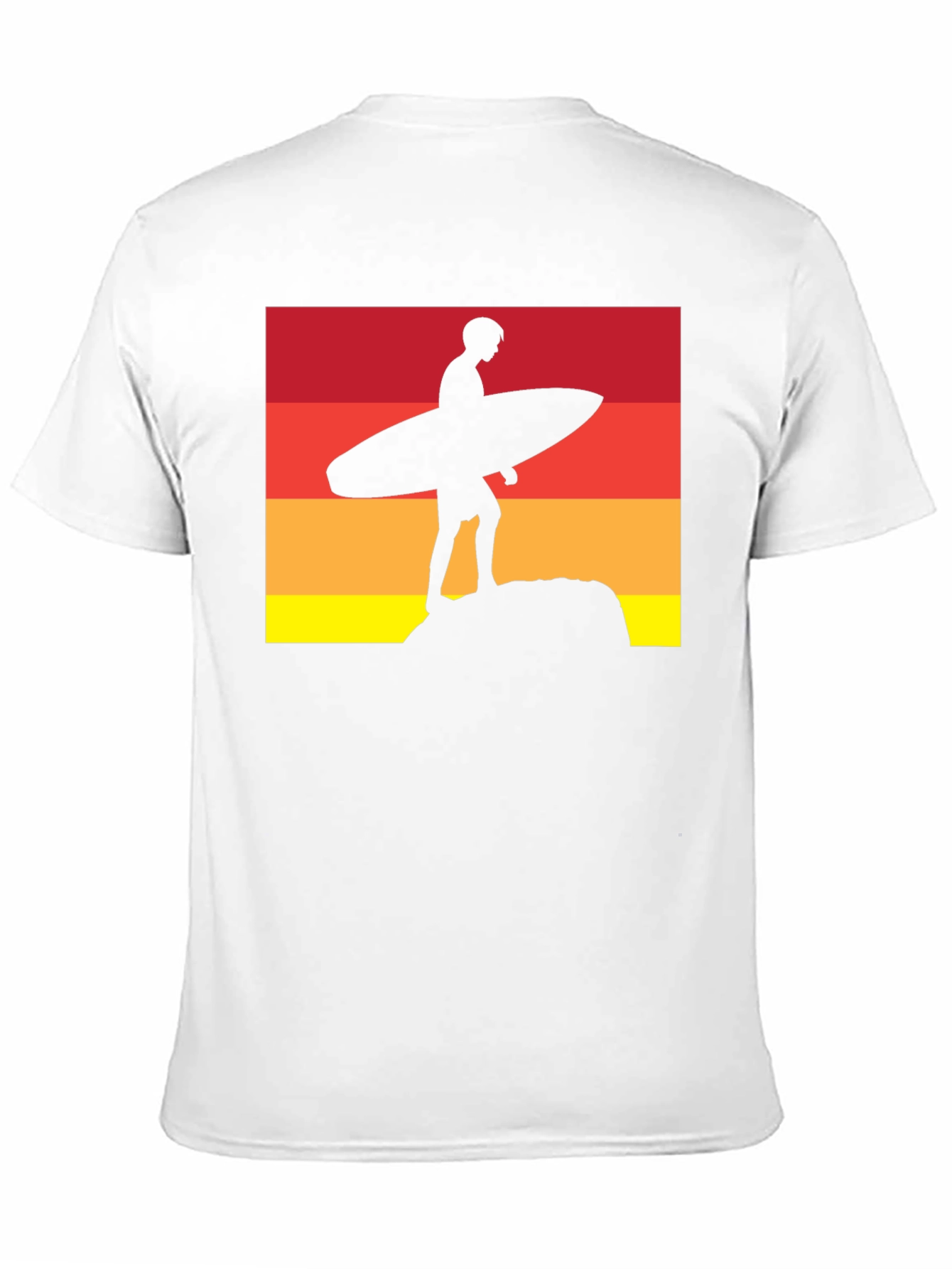 Sunset Surfer Graphic Tee - Black Cotton T-Shirt