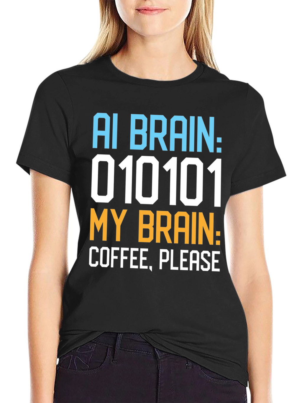 AI Brain Coffee Please Graphic T-Shirt
