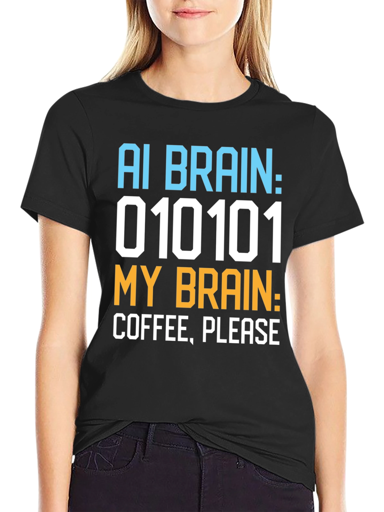 AI Brain Coffee Please Graphic T-Shirt