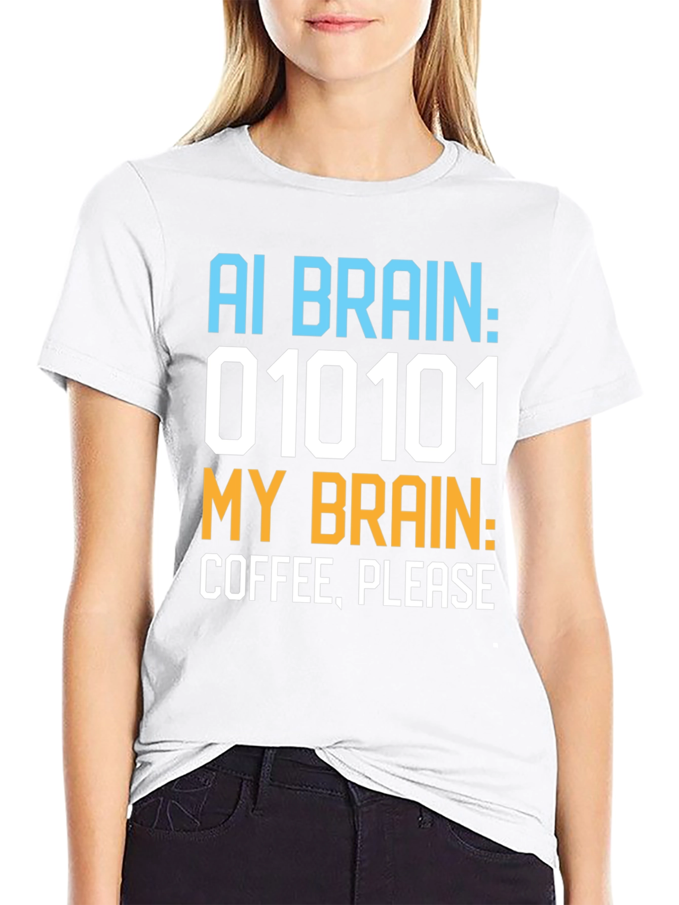 AI Brain Coffee Please Graphic T-Shirt