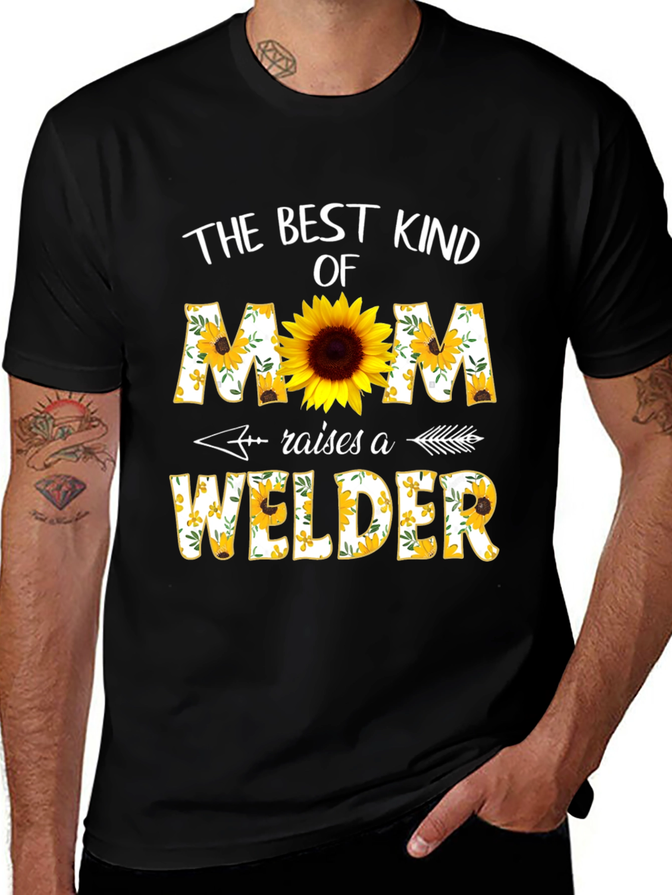 Sunflower Mom Welder T-Shirt