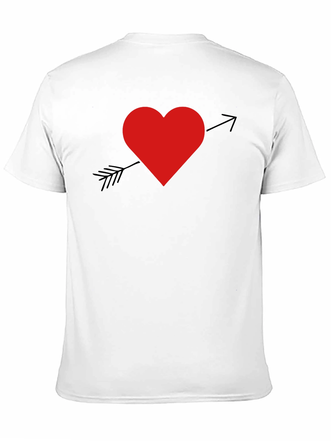 Heart Arrow Graphic T-Shirt - Black Cotton Blend