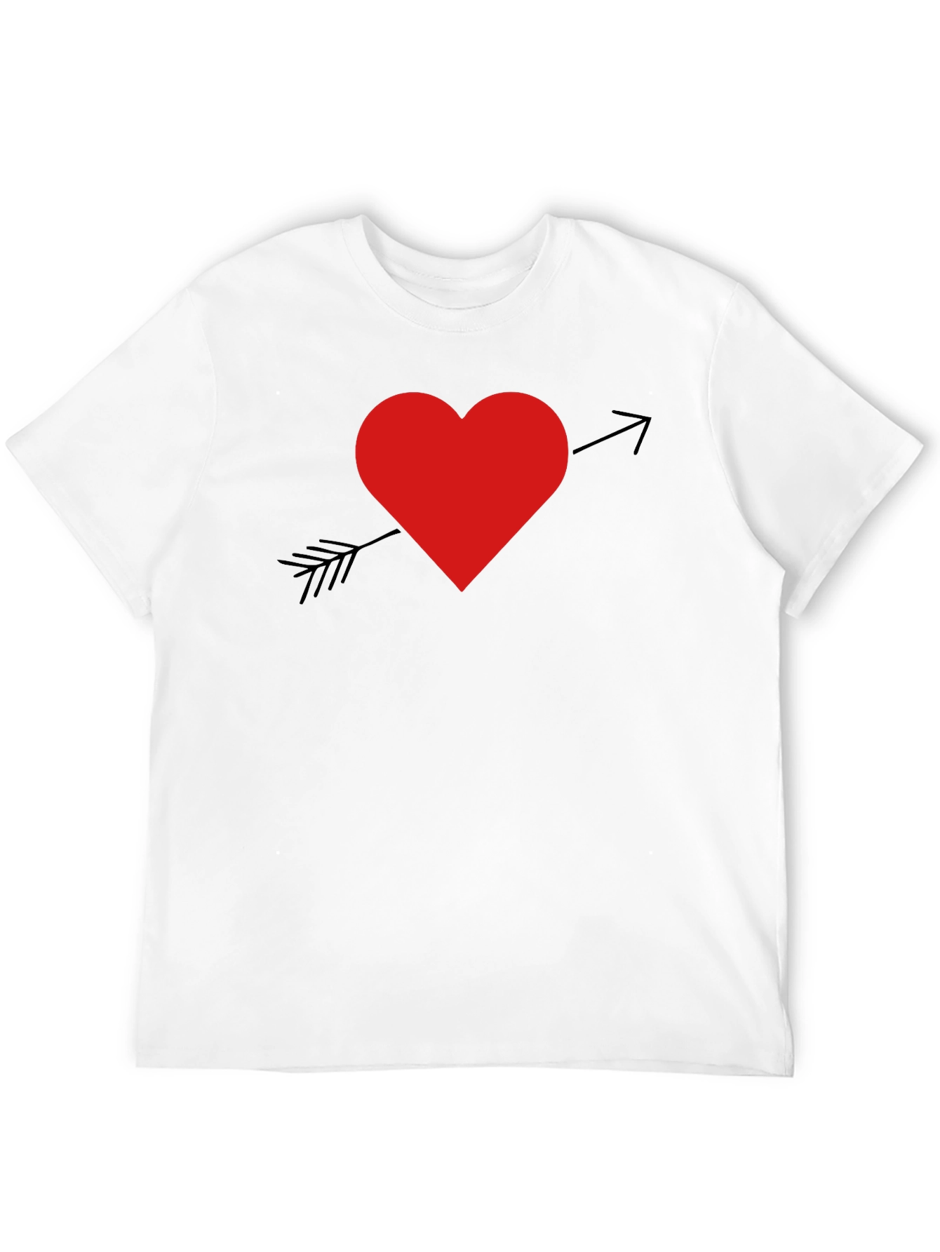 Heart Arrow Graphic T-Shirt - Black Cotton Blend