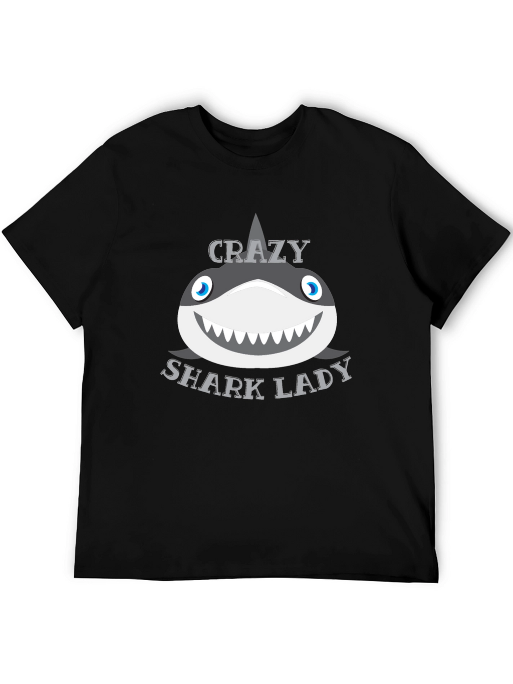 Crazy Shark Lady Graphic T-Shirt