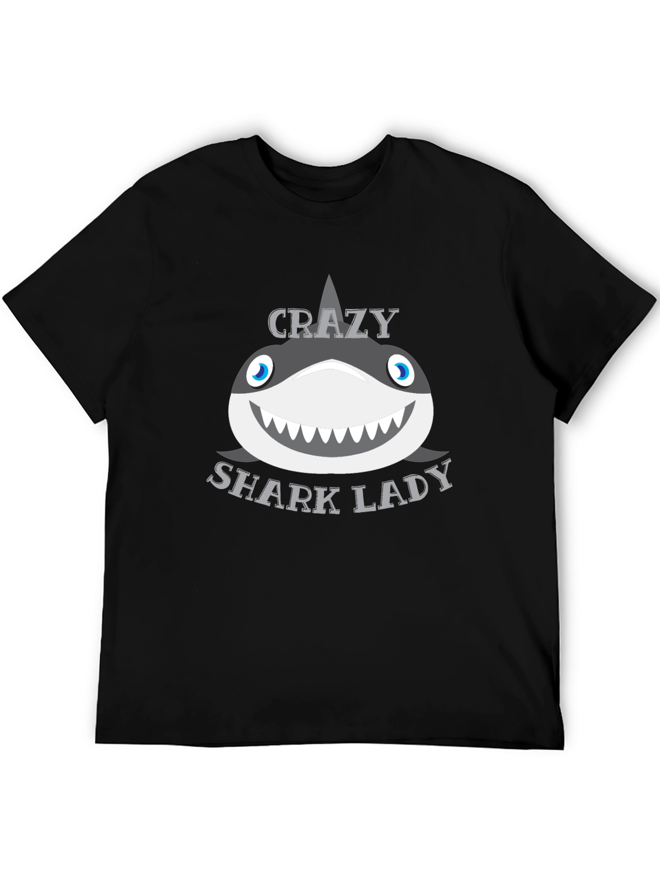 Crazy Shark Lady Graphic T-Shirt