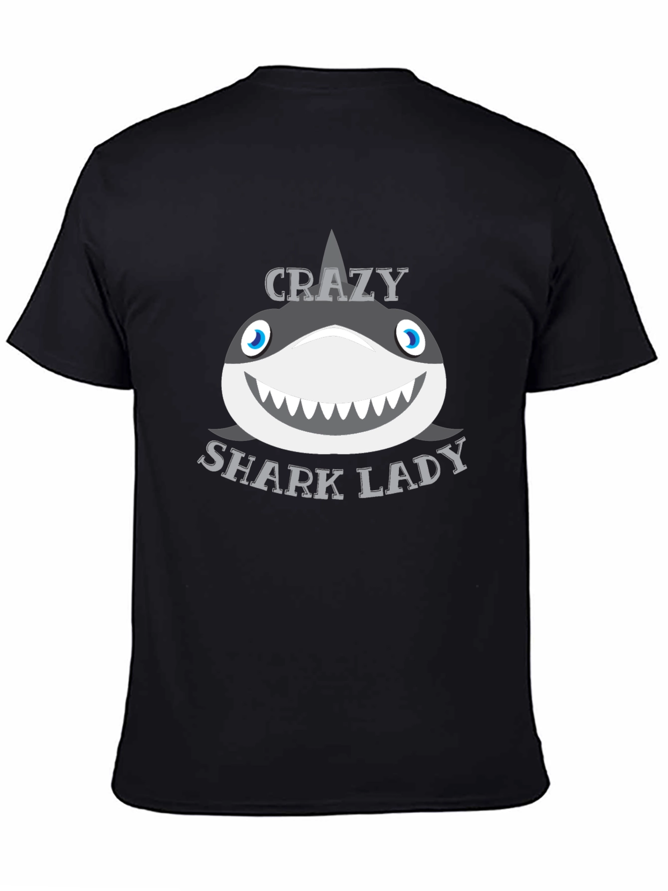 Crazy Shark Lady Graphic T-Shirt