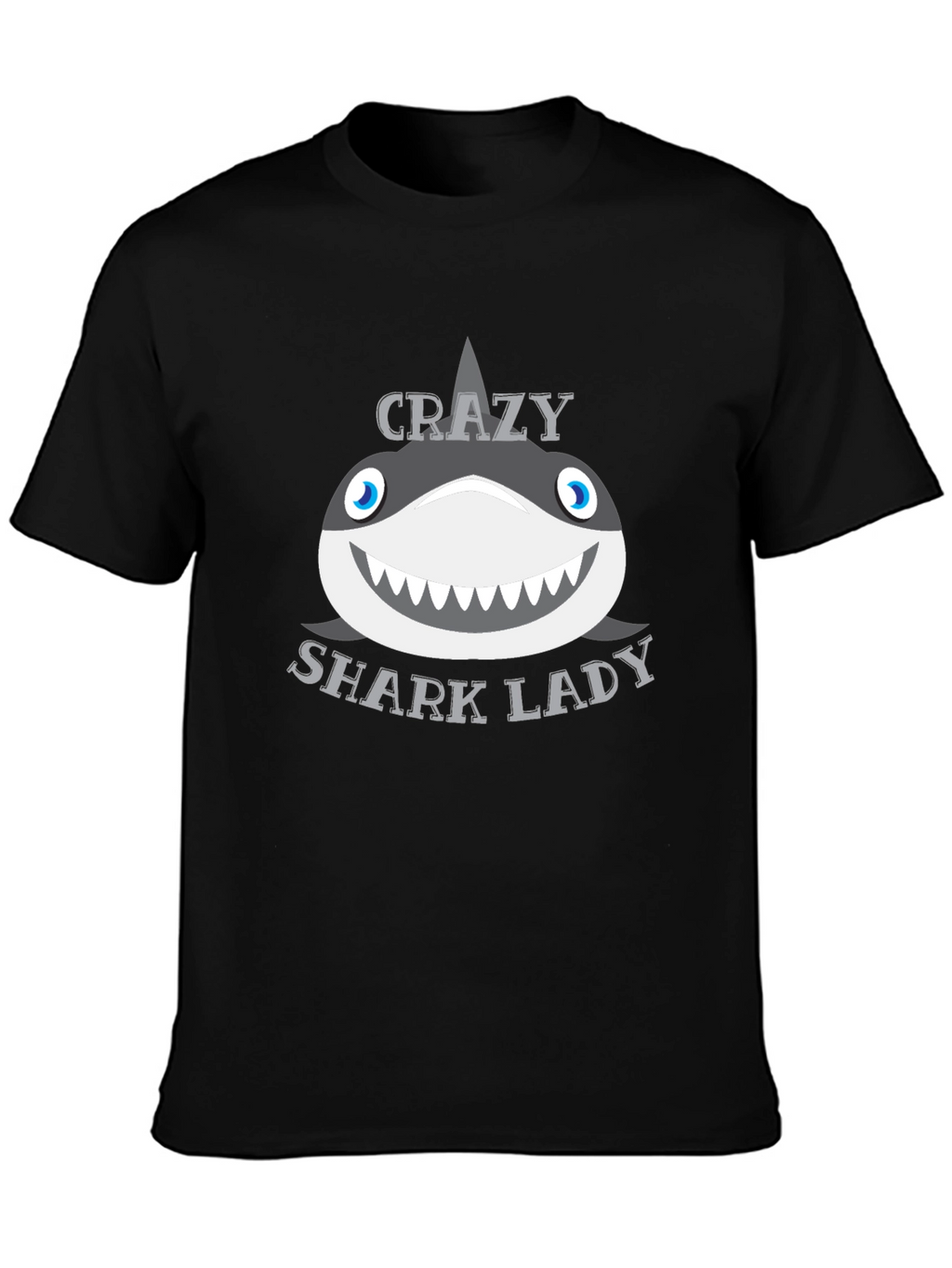 Crazy Shark Lady Graphic T-Shirt