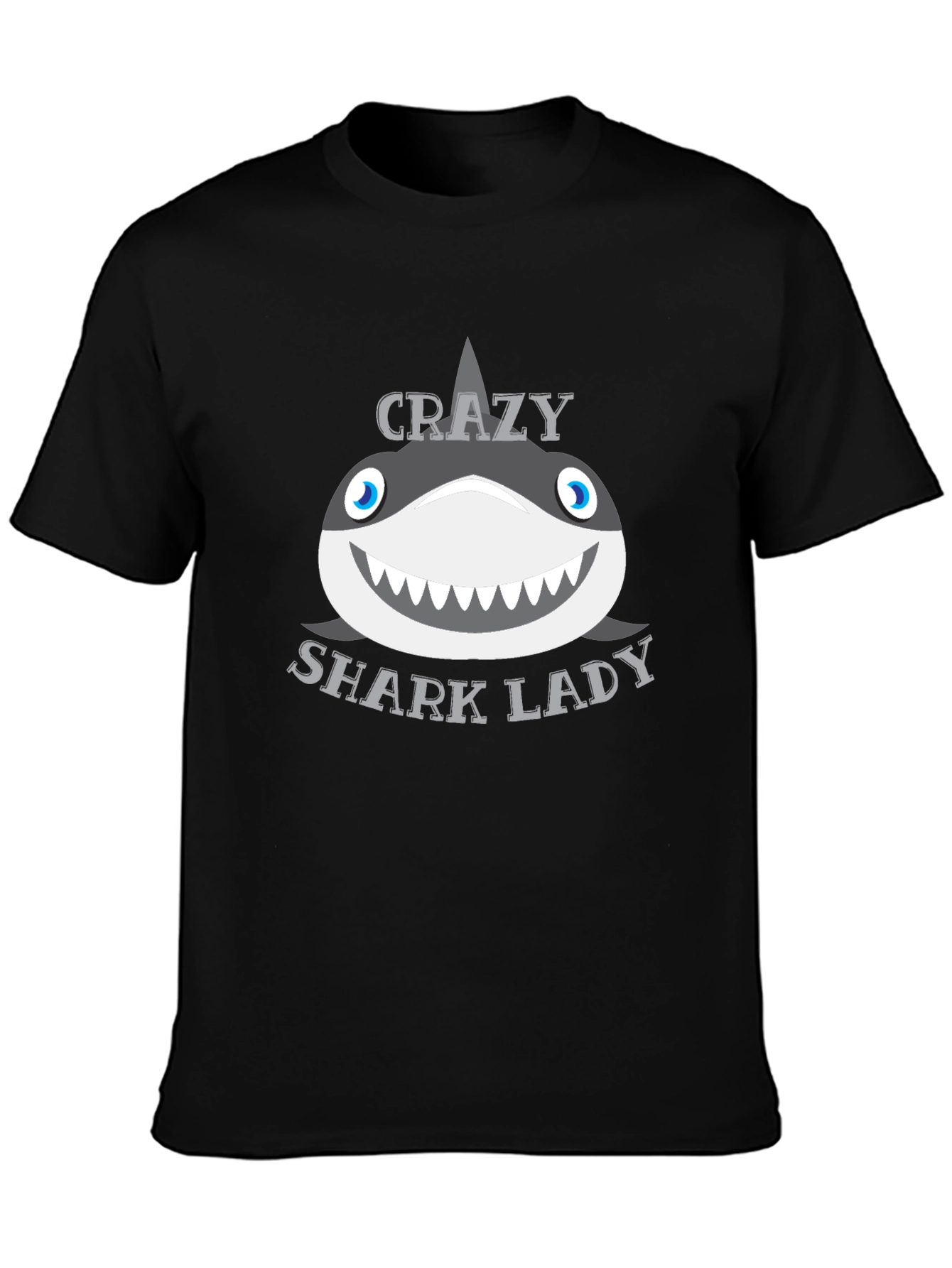 Crazy Shark Lady Graphic T-Shirt