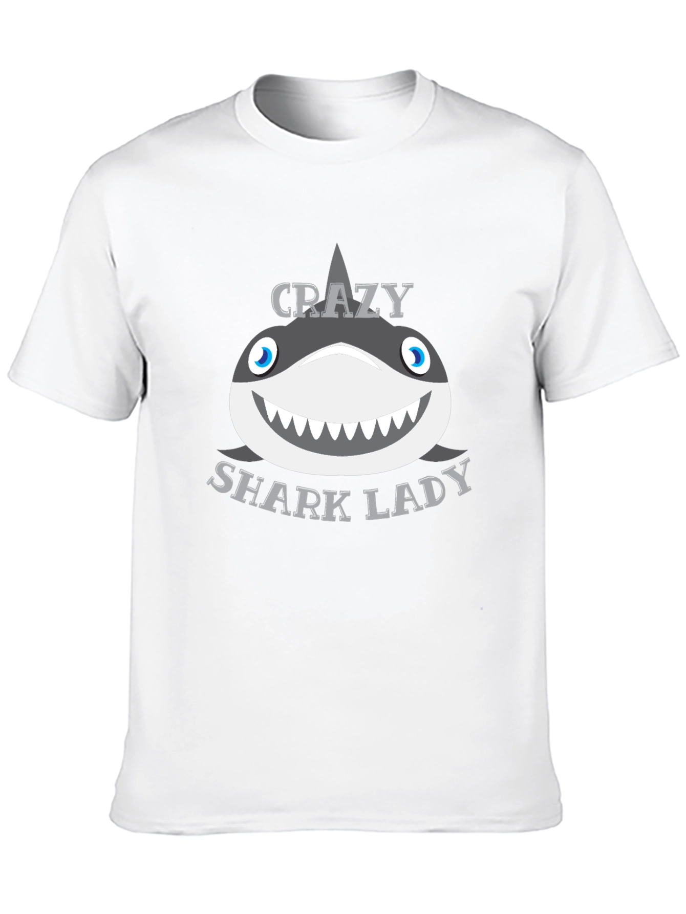 Crazy Shark Lady Graphic T-Shirt