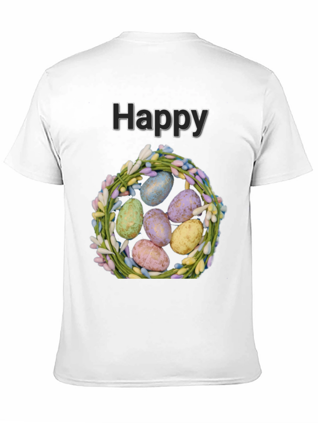 Happy Easter Eggs Wreath Graphic Tee