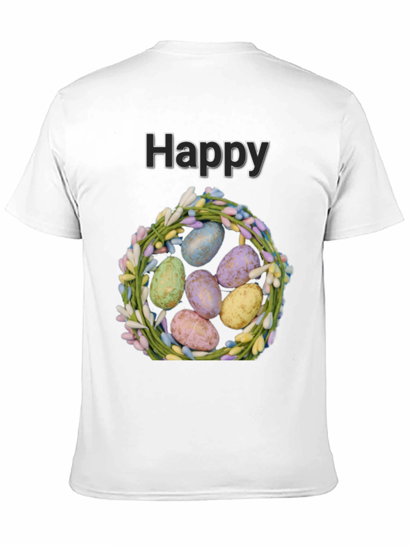 Happy Easter Eggs Wreath Graphic Tee