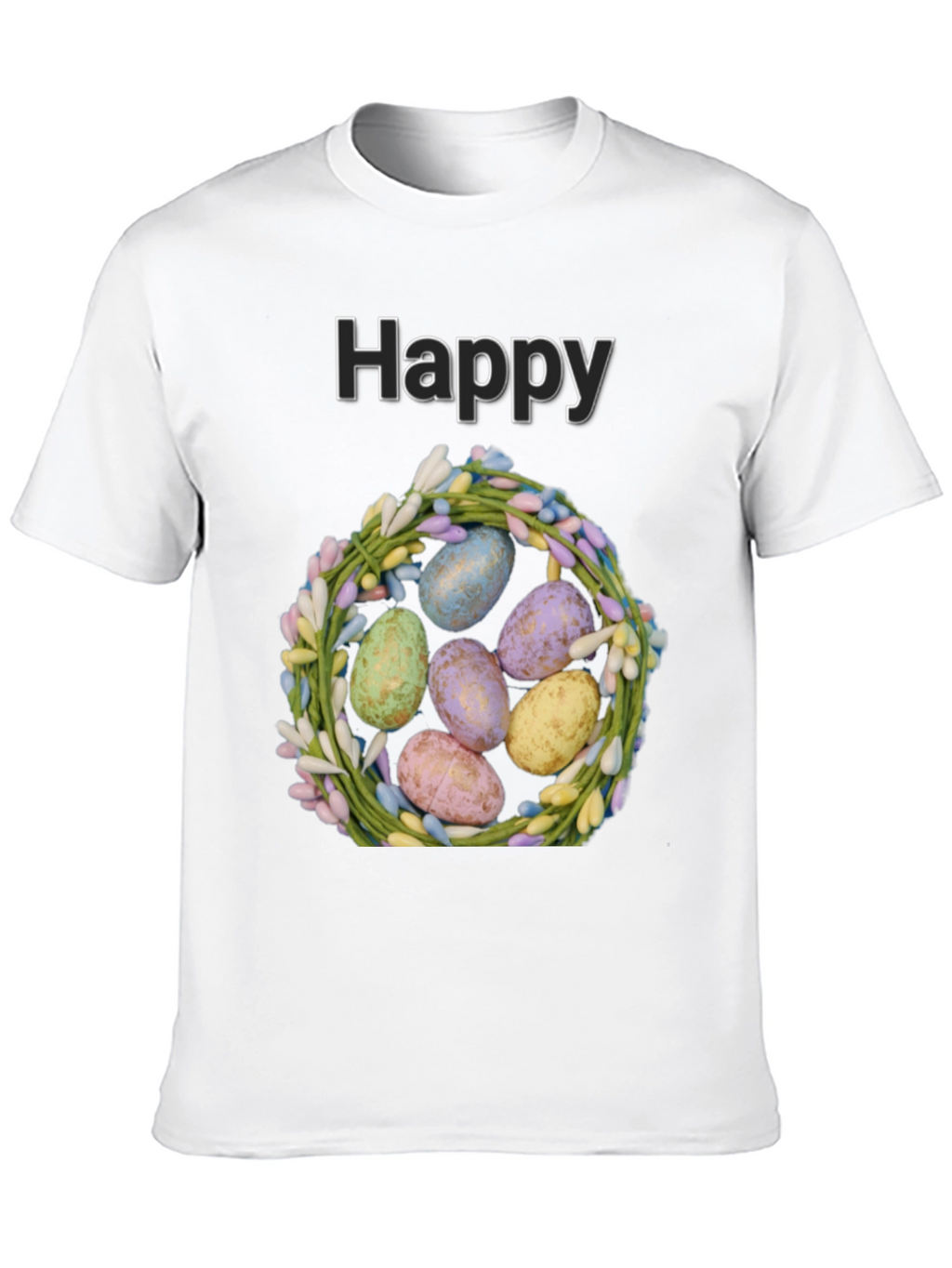 Happy Easter Eggs Wreath Graphic Tee