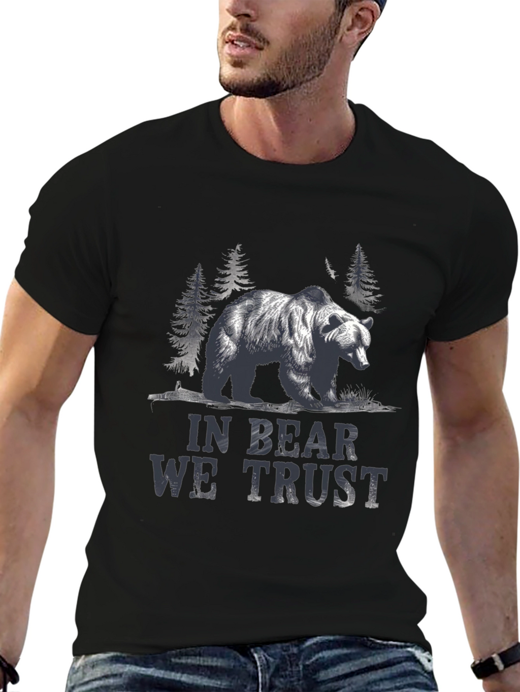 In Bear We Trust Graphic Tee - Black