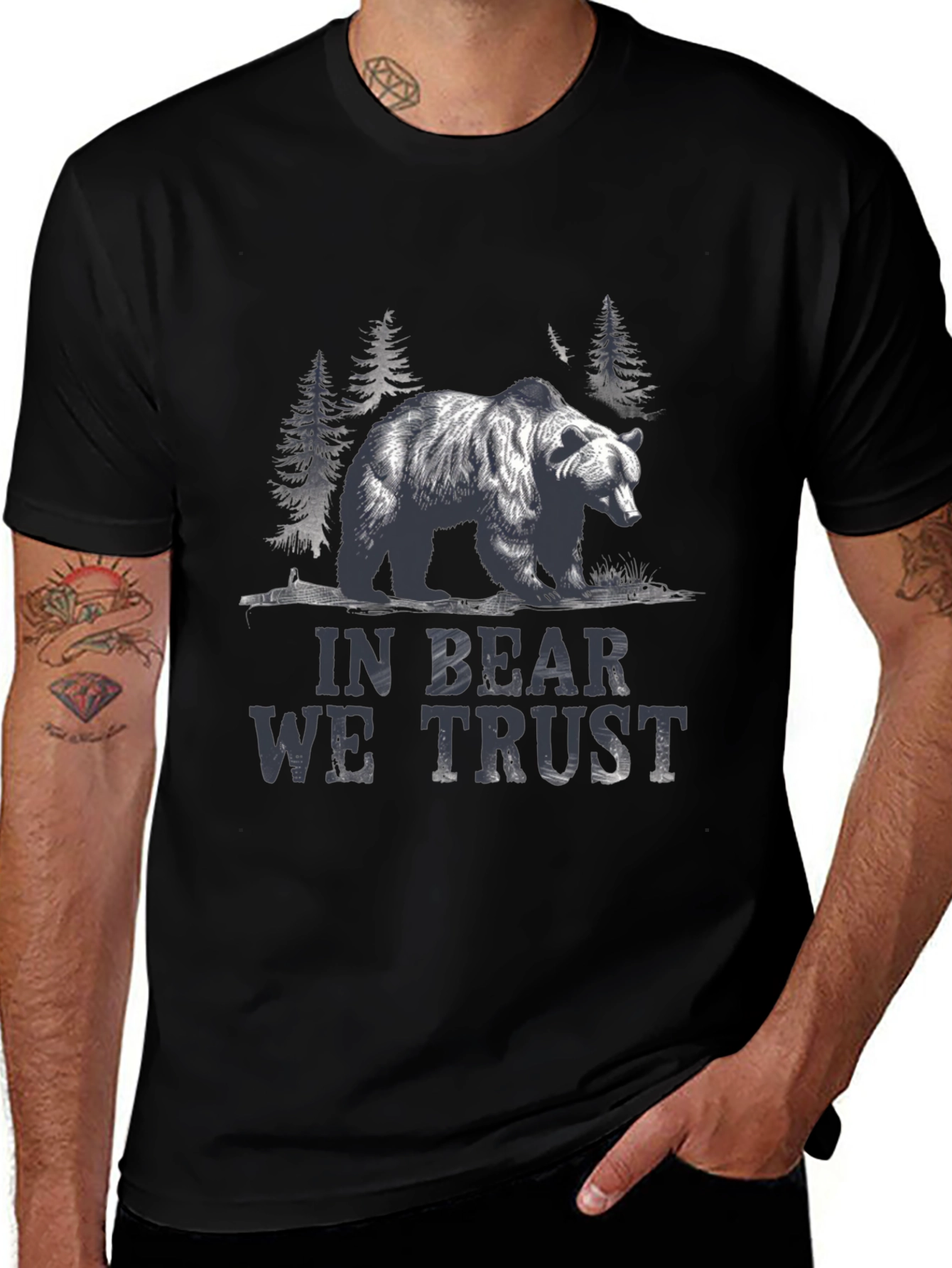 In Bear We Trust Graphic Tee - Black