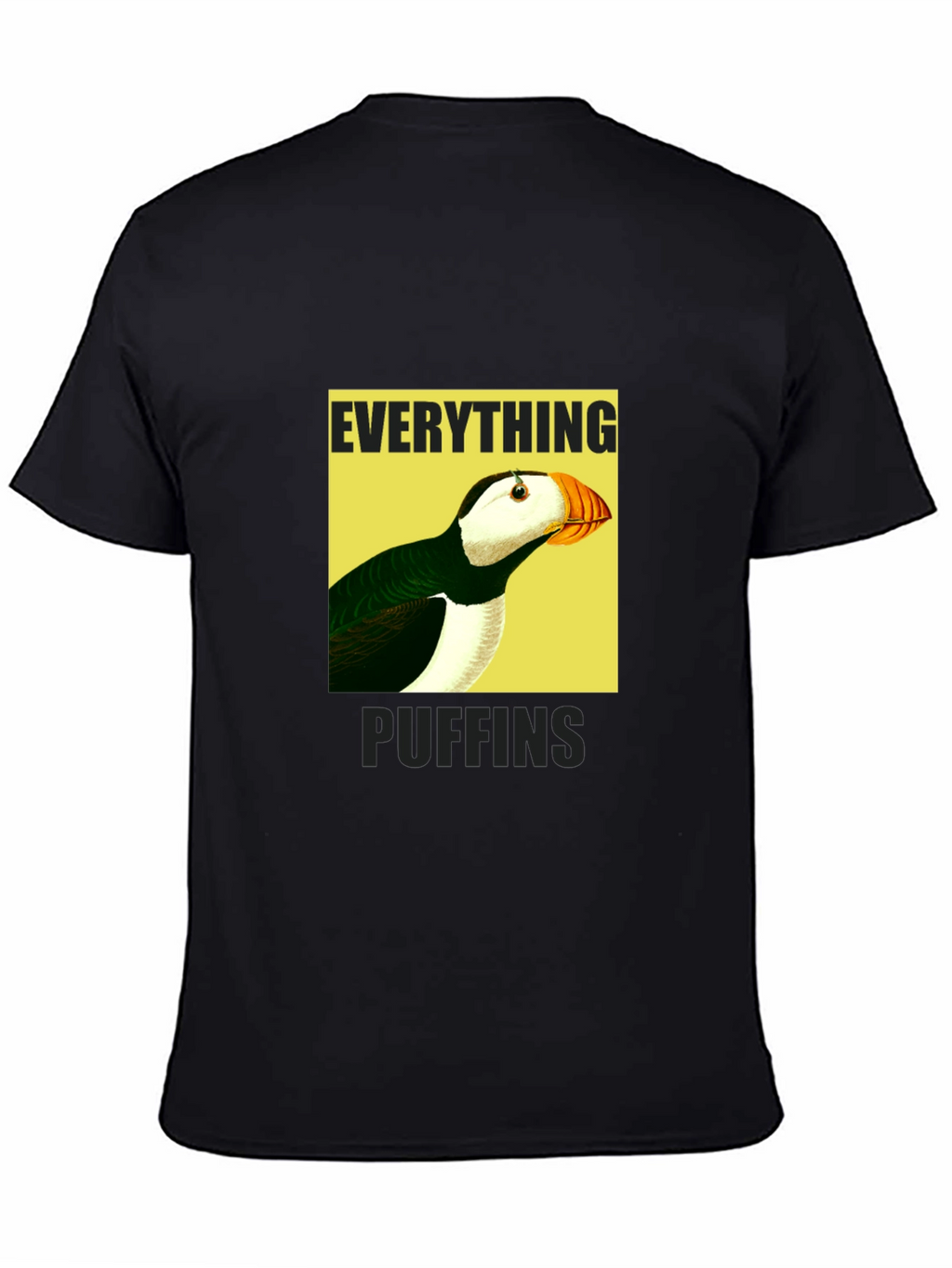 Everything Puffin Graphic Tee - Black Cotton T-Shirt