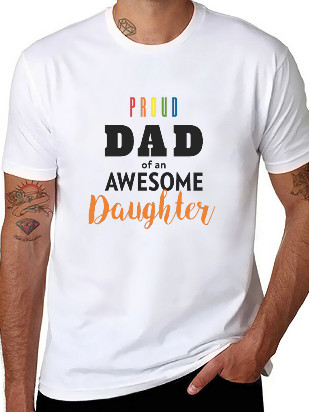 Proud Dad of an Awesome Daughter Black T-Shirt