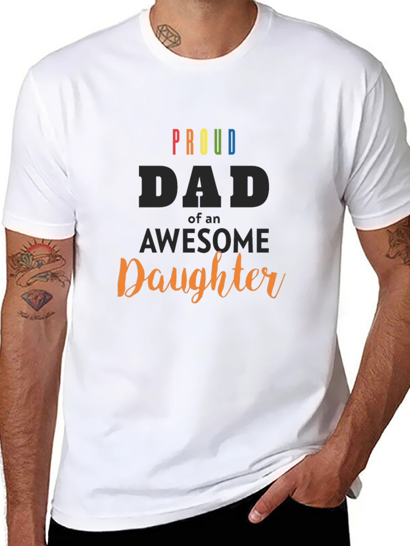 Proud Dad of an Awesome Daughter Black T-Shirt