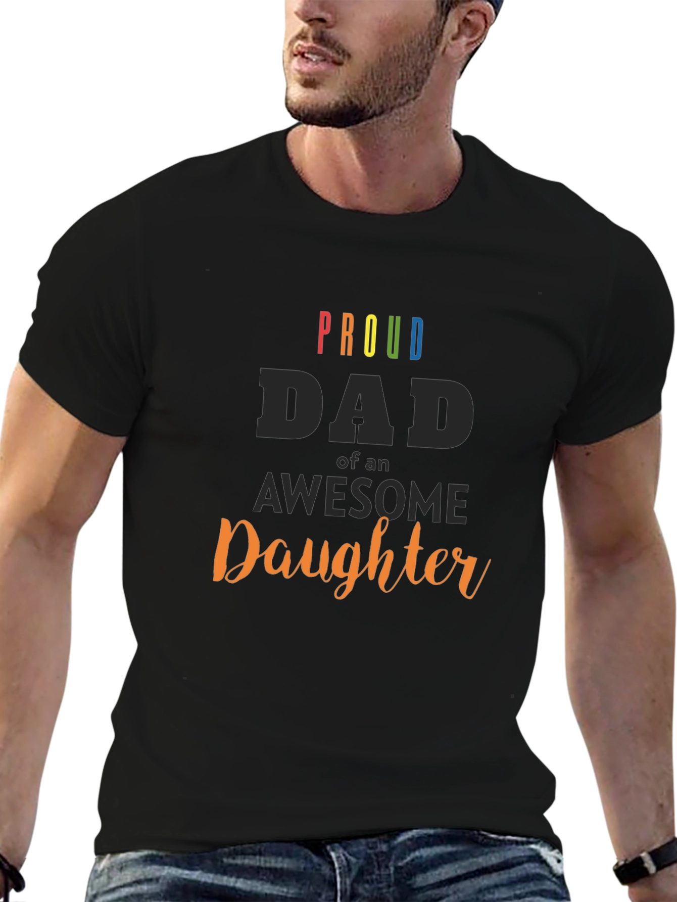 Proud Dad of an Awesome Daughter Black T-Shirt