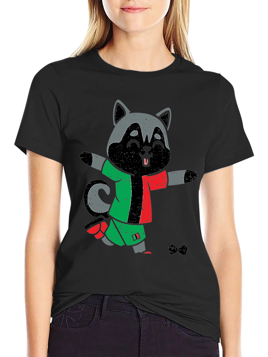 Funny Raccoon Soccer T-Shirt - Unique Graphic Tee