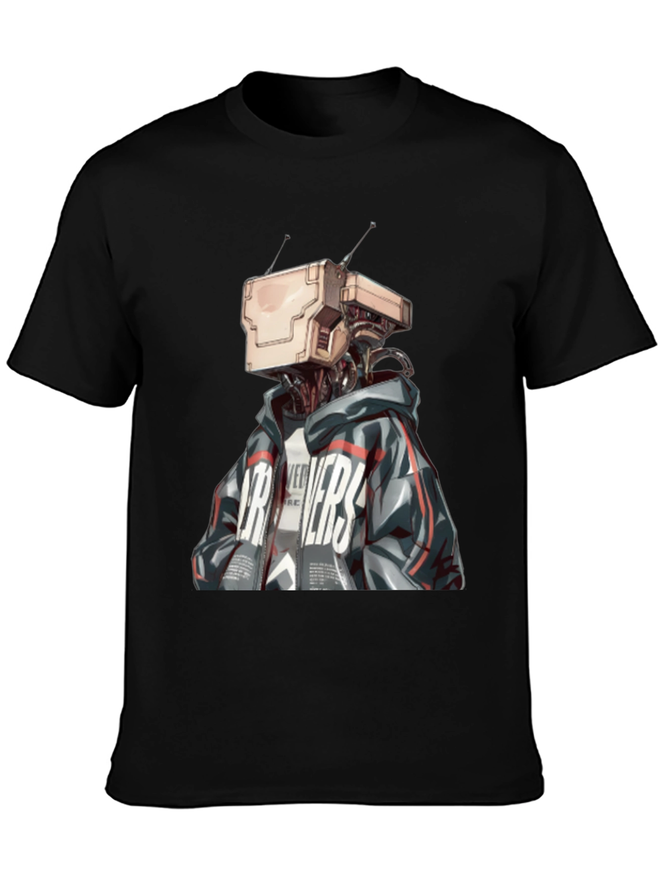 Robot Head Graphic Black T-Shirt