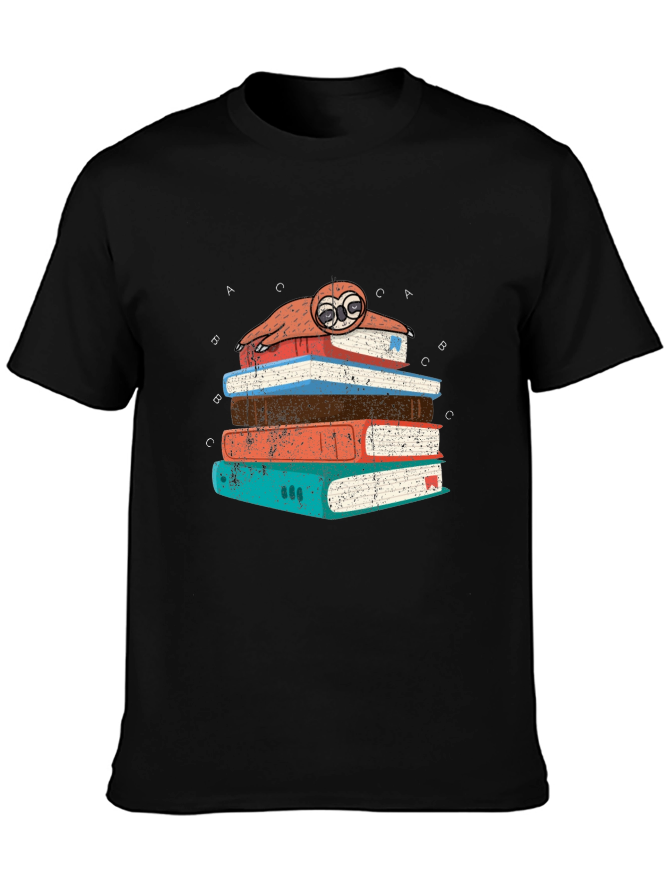 Sloth on Books T-Shirt - Readers Delight