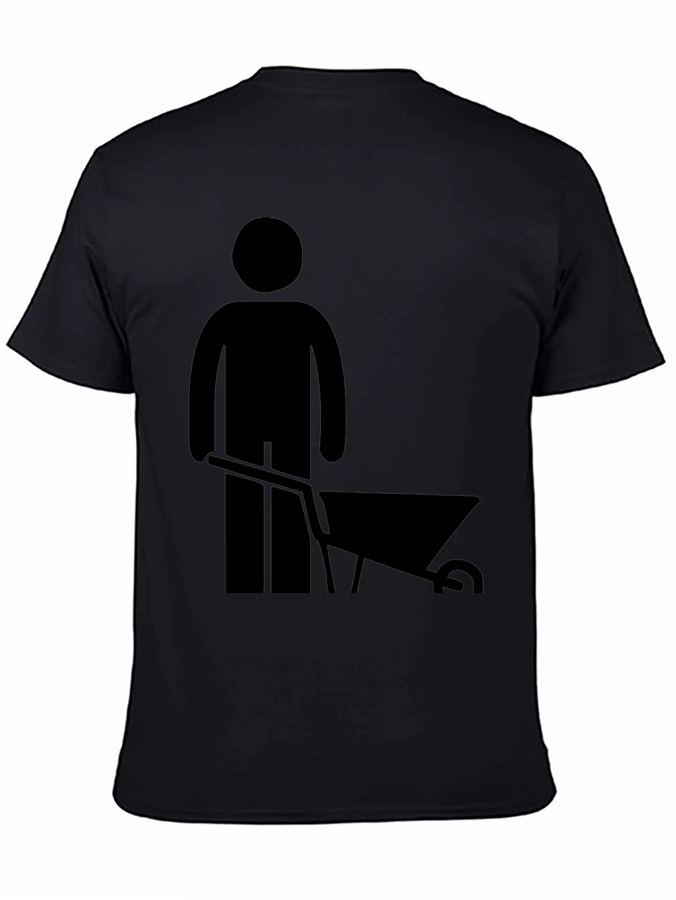 Mens Black Wheelbarrow Graphic T-Shirt