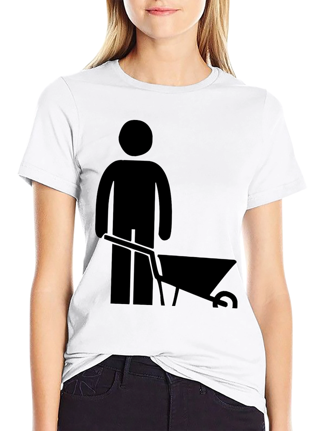 Mens Black Wheelbarrow Graphic T-Shirt