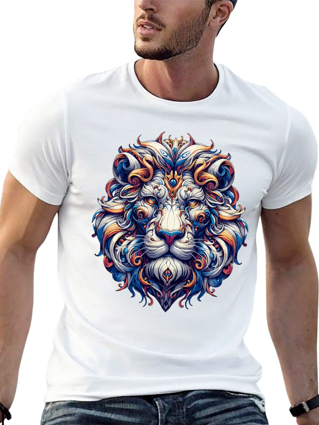 Lion Head Graphic Black T-Shirt