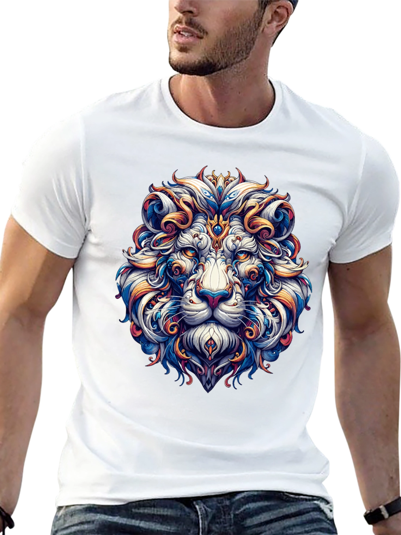Lion Head Graphic Black T-Shirt