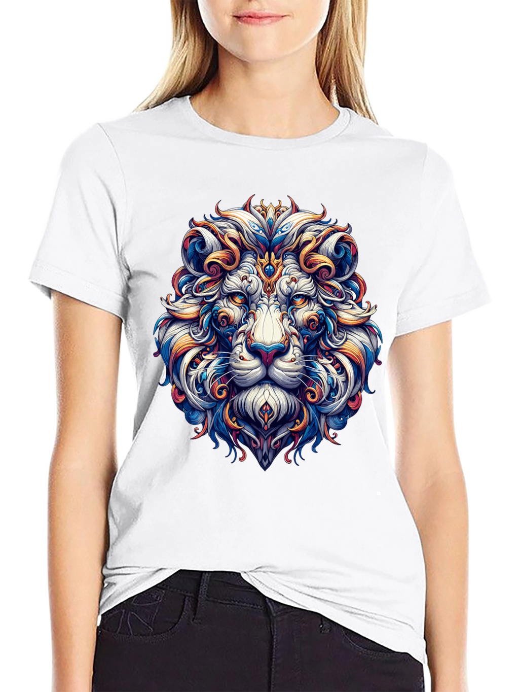 Lion Head Graphic Black T-Shirt