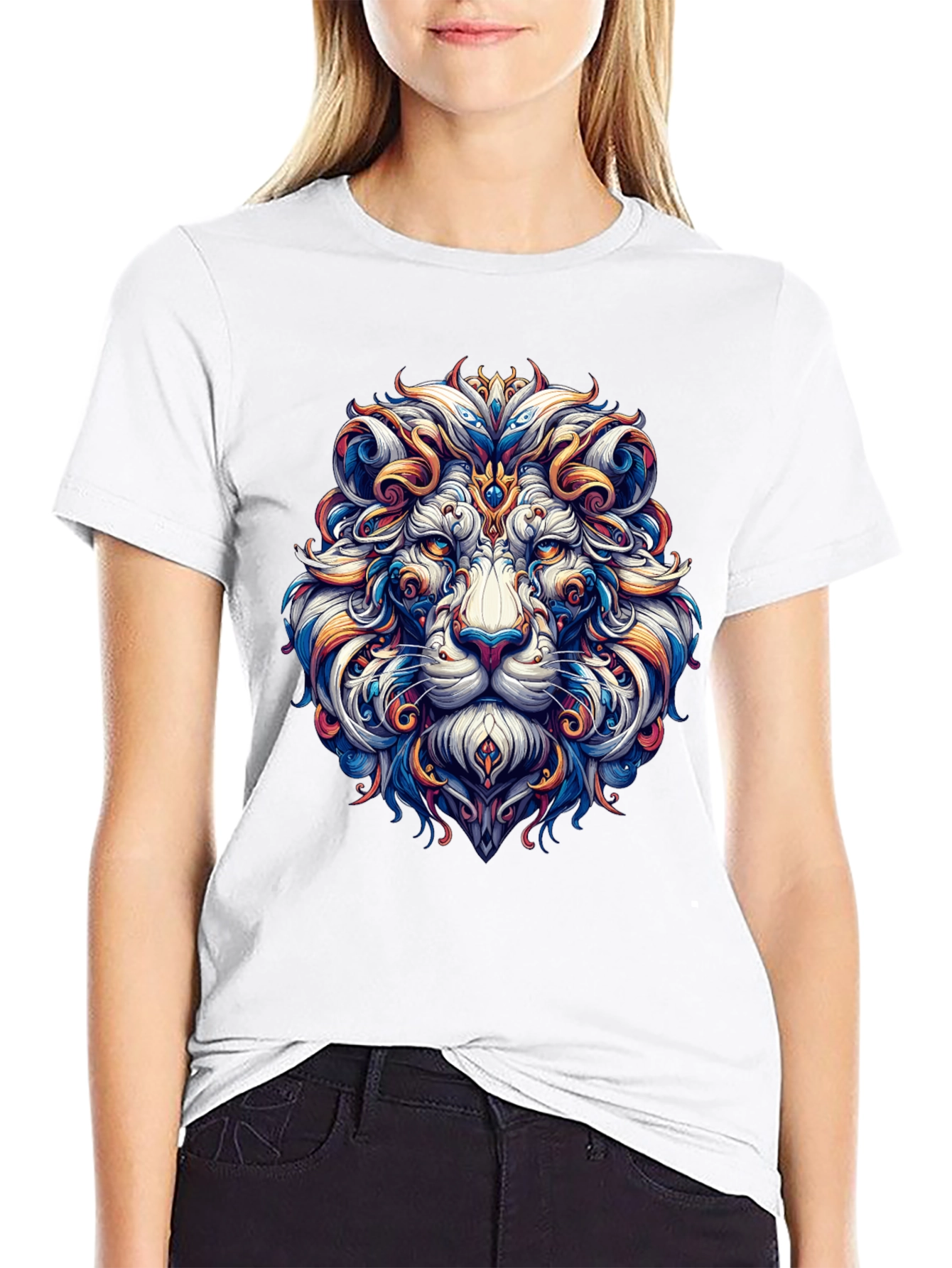 Lion Head Graphic Black T-Shirt