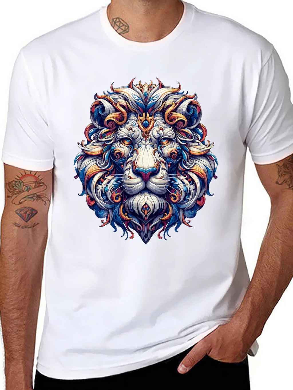 Lion Head Graphic Black T-Shirt