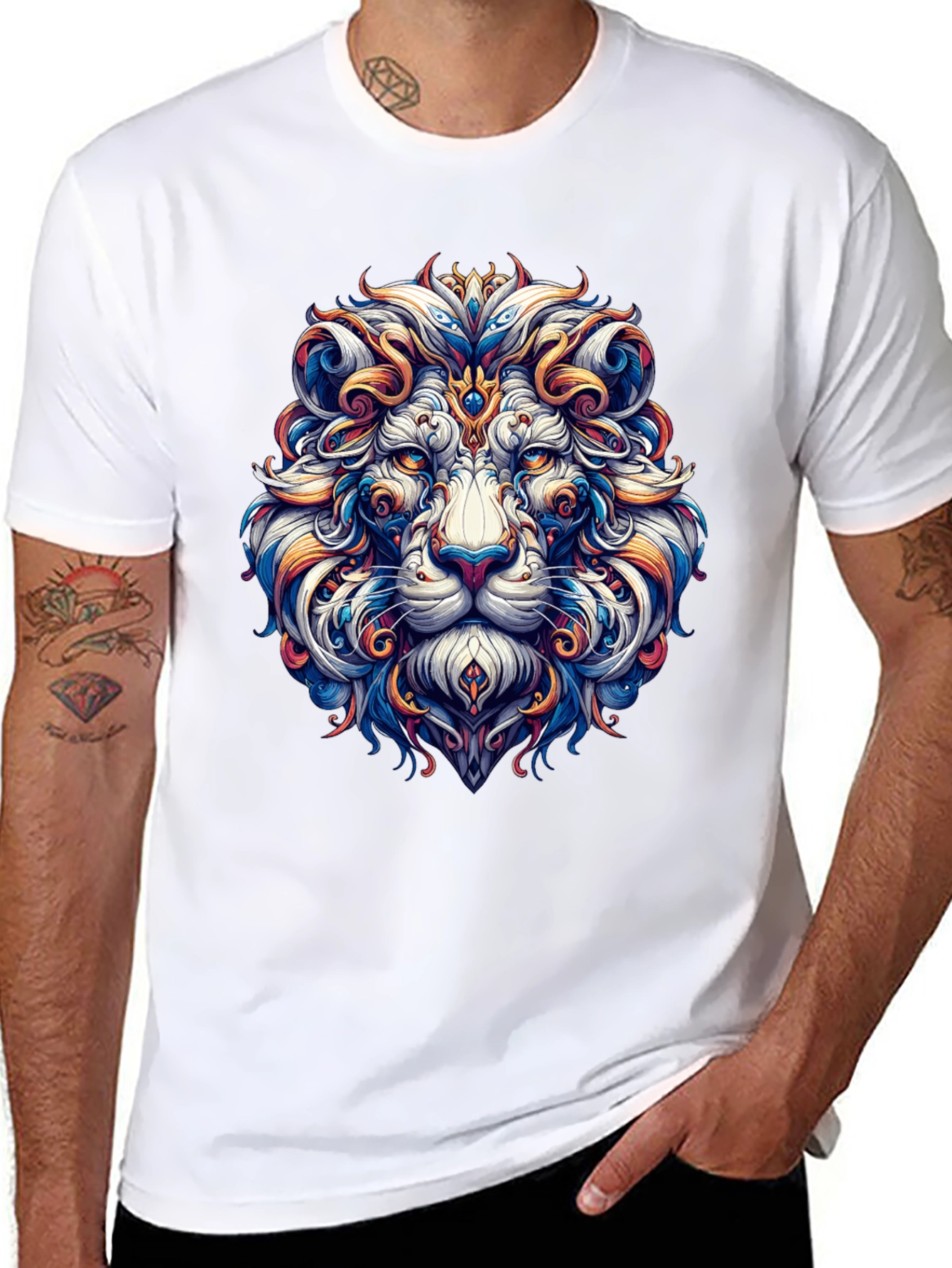 Lion Head Graphic Black T-Shirt
